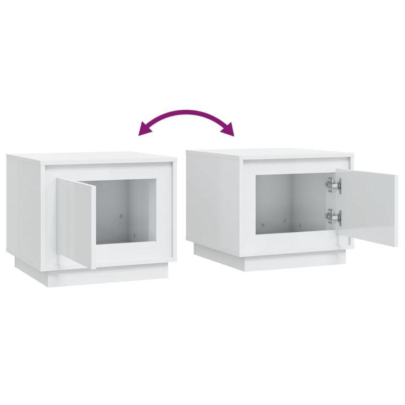 Casa si Gradina - Mobilier - Mese si birouri - Masute de cafea - Masuta de cafea, alb extralucios, 51x50x44 cm, lemn prelucrat - Infinity.ro