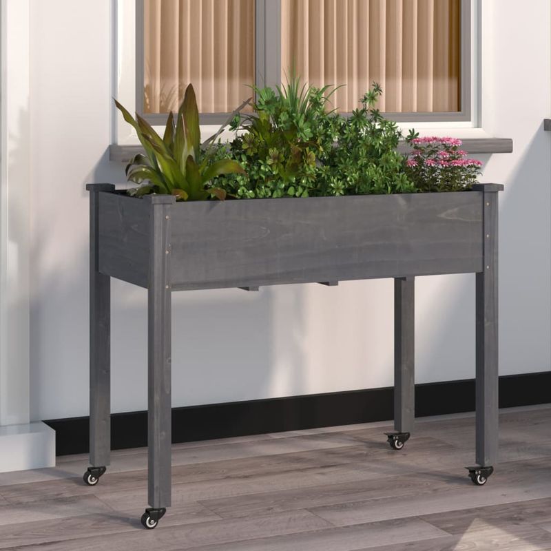 Casa si Gradina - Gradinarit si plante - Plante si ghivece - Ghivece si suporturi - Jardiniera cu captuseala 118x59x80cm lemn masiv de brad - Infinity.ro