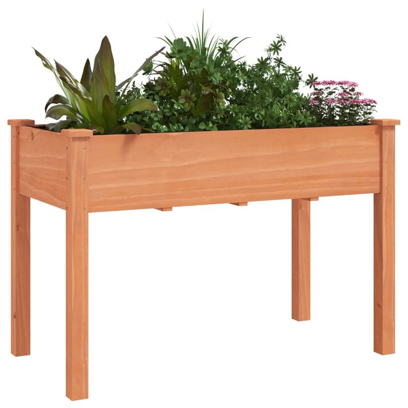 Casa si Gradina - Gradinarit si plante - Plante si ghivece - Ghivece si suporturi - Jardiniera cu captuseala, maro, 118x59x76 cm, lemn masiv brad - Infinity.ro