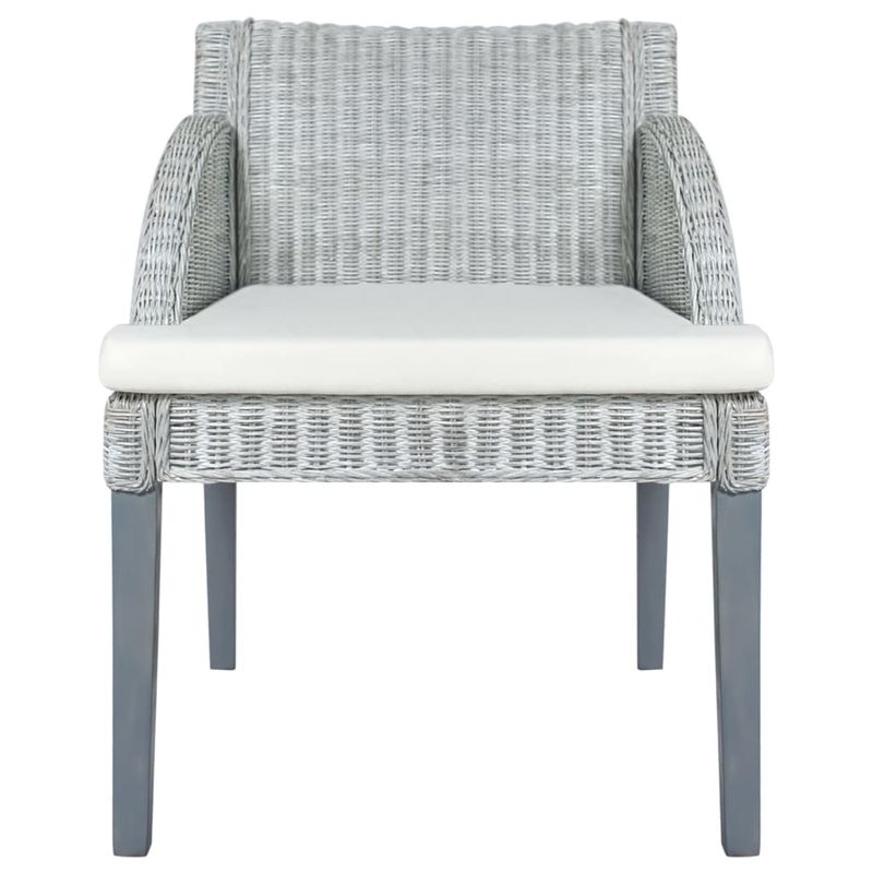 Casa si Gradina - Mobilier - Scaune si fotolii - Scaune - Scaun de bucatarie cu perna, gri, ratan natural - Infinity.ro