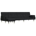 Casa si Gradina - Mobilier - Canapele si coltare - Canapele - Canapea extensibila in forma de L negru 271x140x70 cm catifea - Infinity.ro