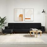 Casa si Gradina - Mobilier - Canapele si coltare - Canapele - Canapea extensibila in forma de L negru 271x140x70 cm catifea - Infinity.ro
