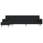 Casa si Gradina - Mobilier - Canapele si coltare - Canapele - Canapea extensibila in forma de L negru 271x140x70 cm catifea - Infinity.ro