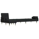 Casa si Gradina - Mobilier - Canapele si coltare - Canapele - Canapea extensibila in forma de L negru 271x140x70 cm catifea - Infinity.ro