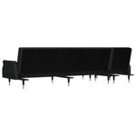 Casa si Gradina - Mobilier - Canapele si coltare - Canapele - Canapea extensibila in forma de L negru 271x140x70 cm catifea - Infinity.ro