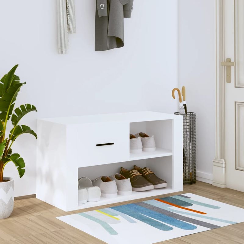 Casa si Gradina - Mobilier - Organizare si depozitare - Organizator incaltaminte - Pantofar, alb, 80x35x45 cm, lemn compozit - Infinity.ro