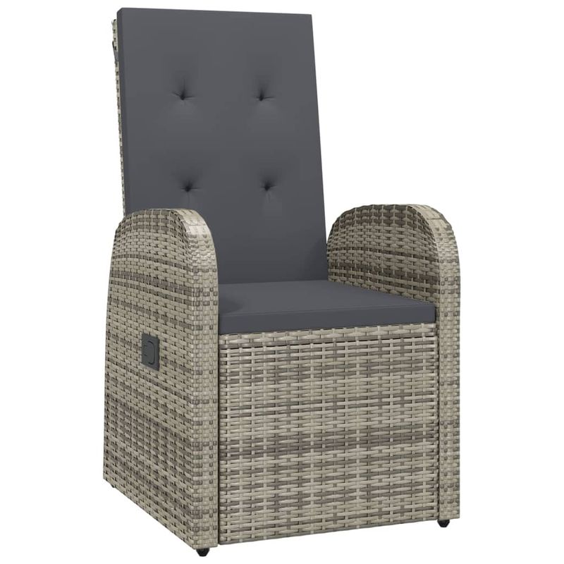 Casa si Gradina - Gradina si terasa - Mobilier exterior - Scaune si sezlonguri gradina - Set mobilier de gradina cu perne, 9 piese, gri, poliratan - Infinity.ro