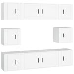 Casa si Gradina - Mobilier - Seturi de mobilier - Seturi living - Set dulap TV, 8 piese, alb, lemn prelucrat - Infinity.ro