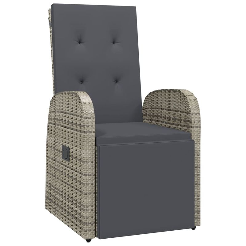 Casa si Gradina - Gradina si terasa - Mobilier exterior - Scaune si sezlonguri gradina - Set mobilier de gradina cu perne, 9 piese, gri, poliratan - Infinity.ro
