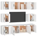 Casa si Gradina - Mobilier - Seturi de mobilier - Seturi living - Set dulap TV, 8 piese, alb, lemn prelucrat - Infinity.ro