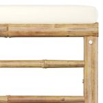 Casa si Gradina - Gradina si terasa - Mobilier exterior - Seturi mobila gradina - Set mobilier de gradina cu perne alb crem, 6 piese, bambus, model colț + 2x mijloc + 2x suport pentru picioare + masă - Infinity.ro