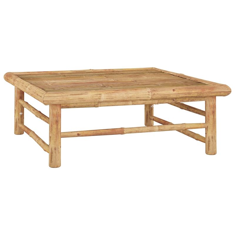 Casa si Gradina - Gradina si terasa - Mobilier exterior - Seturi mobila gradina - Set mobilier de gradina cu perne alb crem, 6 piese, bambus, model colț + 2x mijloc + 2x suport pentru picioare + masă - Infinity.ro