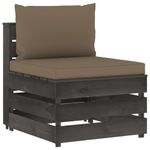 Casa si Gradina - Gradina si terasa - Mobilier exterior - Canapele si fotolii gradina - Canapea de colt modulara cu perne, lemn impregnat, gri taupe și gri, model canapea de mijloc - Infinity.ro