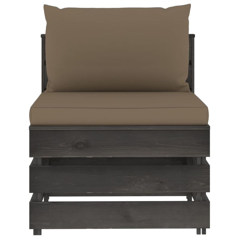 Casa si Gradina - Gradina si terasa - Mobilier exterior - Canapele si fotolii gradina - Canapea de colt modulara cu perne, lemn impregnat, gri taupe și gri, model canapea de mijloc - Infinity.ro