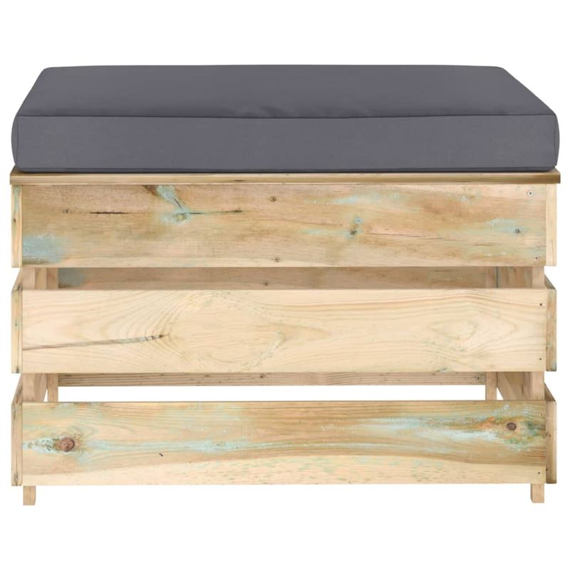 Casa si Gradina - Gradina si terasa - Mobilier exterior - Canapele si fotolii gradina - Canapea de colt modulara cu perne, lemn verde tratat, antracit și maro, model suport pentru picioare - Infinity.ro