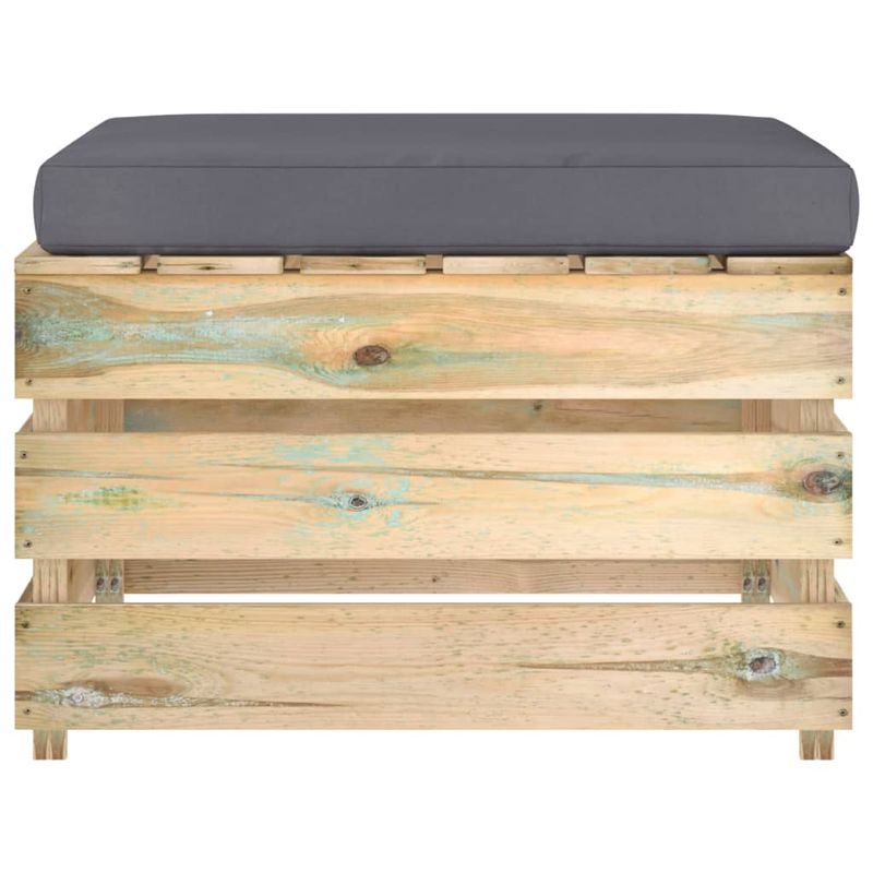 Casa si Gradina - Gradina si terasa - Mobilier exterior - Canapele si fotolii gradina - Canapea de colt modulara cu perne, lemn verde tratat, antracit și maro, model suport pentru picioare - Infinity.ro