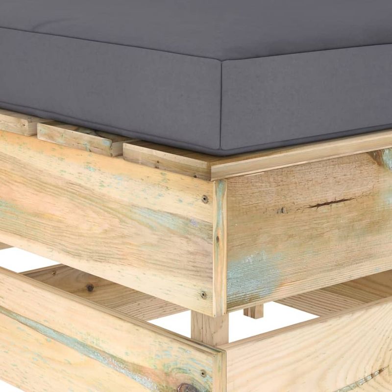 Casa si Gradina - Gradina si terasa - Mobilier exterior - Canapele si fotolii gradina - Canapea de colt modulara cu perne, lemn verde tratat, antracit și maro, model suport pentru picioare - Infinity.ro