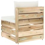 Casa si Gradina - Gradina si terasa - Mobilier exterior - Canapele si fotolii gradina - Canapea de colt modulara cu perne, lemn verde tratat, crem și maro, model canapea de mijloc - Infinity.ro