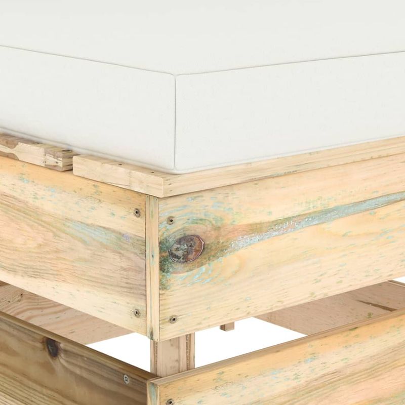 Casa si Gradina - Gradina si terasa - Mobilier exterior - Canapele si fotolii gradina - Canapea de colt modulara cu perne, lemn verde tratat, crem și maro, model canapea de mijloc - Infinity.ro