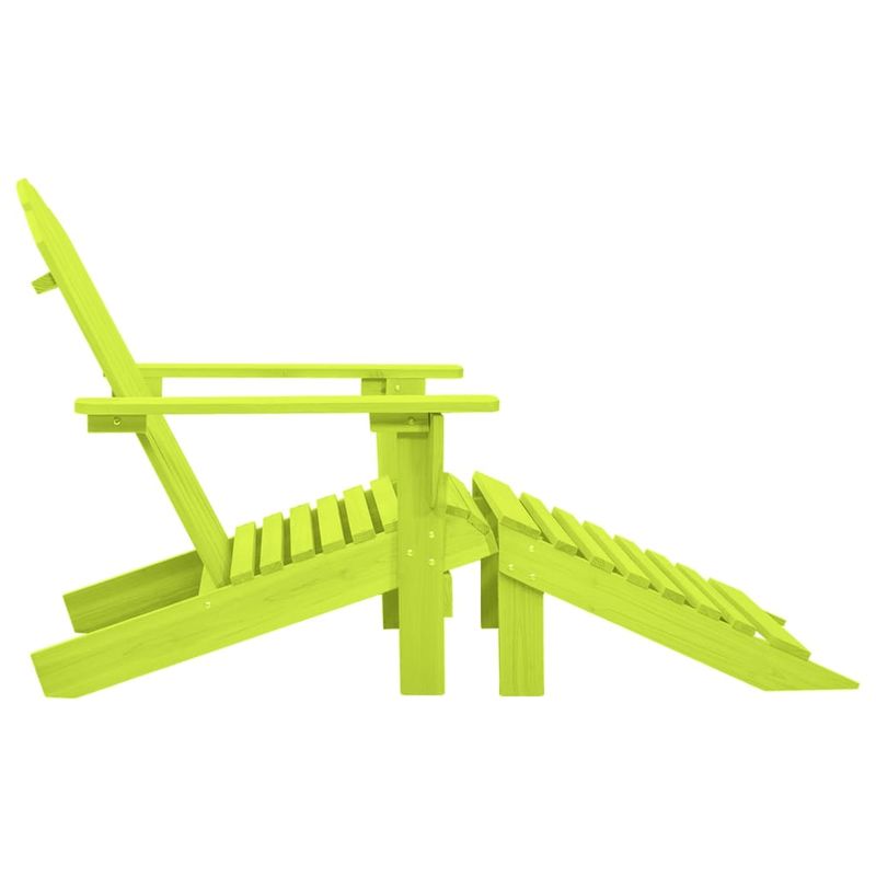 Casa si Gradina - Gradina si terasa - Mobilier exterior - Scaune si sezlonguri gradina - Scaun de gradina Adirondack cu lemn masiv de brad ottoman verde - Infinity.ro