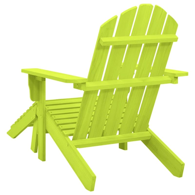 Casa si Gradina - Gradina si terasa - Mobilier exterior - Scaune si sezlonguri gradina - Scaun de gradina Adirondack cu lemn masiv de brad ottoman verde - Infinity.ro