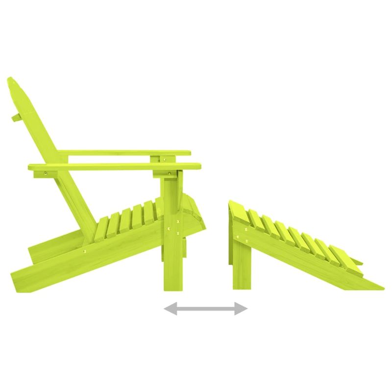 Casa si Gradina - Gradina si terasa - Mobilier exterior - Scaune si sezlonguri gradina - Scaun de gradina Adirondack cu lemn masiv de brad ottoman verde - Infinity.ro
