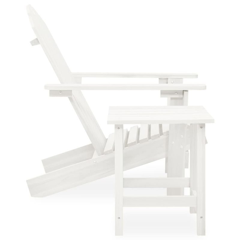Casa si Gradina - Gradina si terasa - Mobilier exterior - Seturi mobila gradina - Scaun de gradina Adirondack cu masa, alb, lemn masiv de brad - Infinity.ro