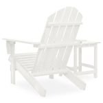 Casa si Gradina - Gradina si terasa - Mobilier exterior - Seturi mobila gradina - Scaun de gradina Adirondack cu masa, alb, lemn masiv de brad - Infinity.ro