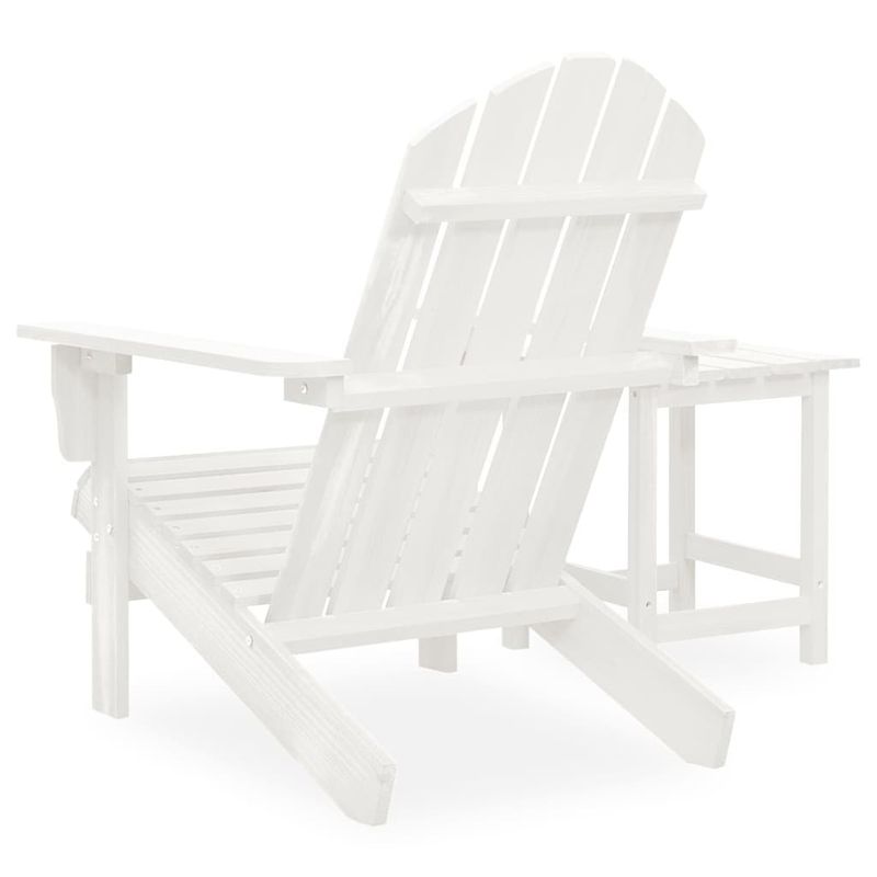 Casa si Gradina - Gradina si terasa - Mobilier exterior - Seturi mobila gradina - Scaun de gradina Adirondack cu masa, alb, lemn masiv de brad - Infinity.ro
