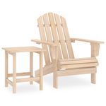 Casa si Gradina - Gradina si terasa - Mobilier exterior - Seturi mobila gradina - Scaun de gradina Adirondack cu masa, lemn masiv de brad - Infinity.ro