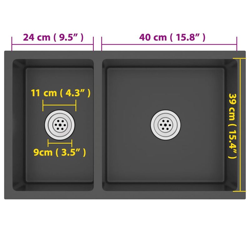 Casa si Gradina - Sanitare - Chiuveta bucatarie si accesorii - Chiuvete bucatarie - Chiuveta de bucatarie, negru, otel inoxidabil - Infinity.ro