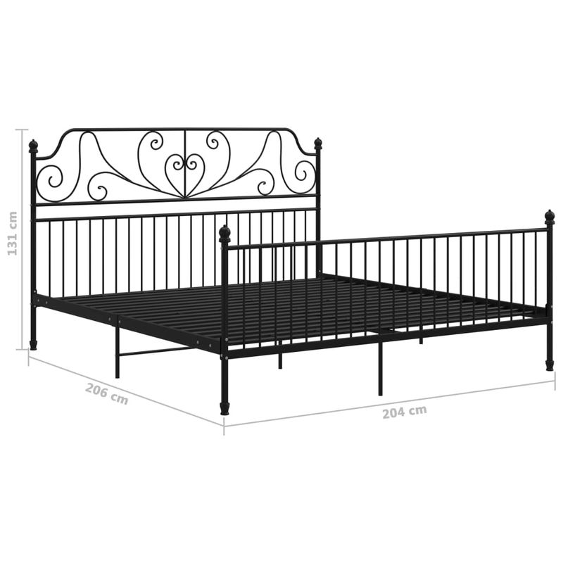 Casa si Gradina - Mobilier - Paturi si accesorii - Paturi - Cadru de pat, negru, 200x200 cm, metal - Infinity.ro