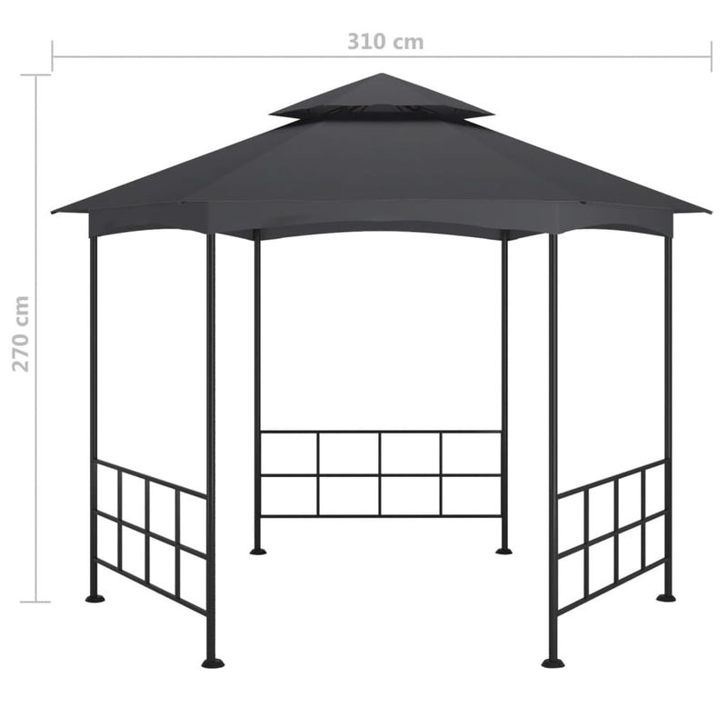 Casa si Gradina - Gradina si terasa - Umbrele si pavilioane - Pavilioane - Pavilion cu pereti laterali, antracit, 3,1x2,7 m - Infinity.ro