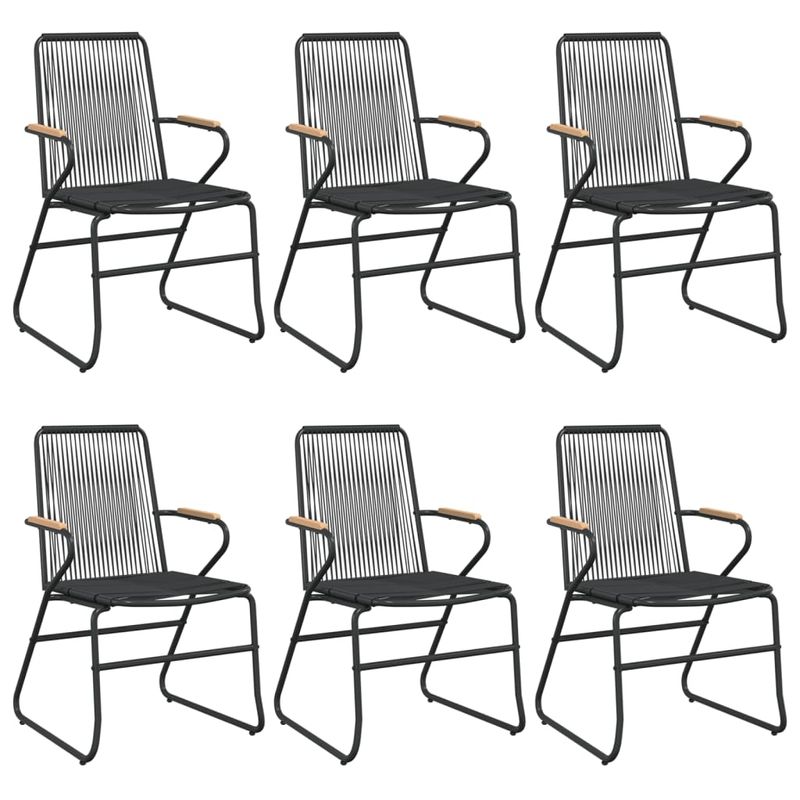 Casa si Gradina - Gradina si terasa - Mobilier exterior - Scaune si sezlonguri gradina - Set mobilier de gradina, 7 piese, negru, ratan PVC - Infinity.ro