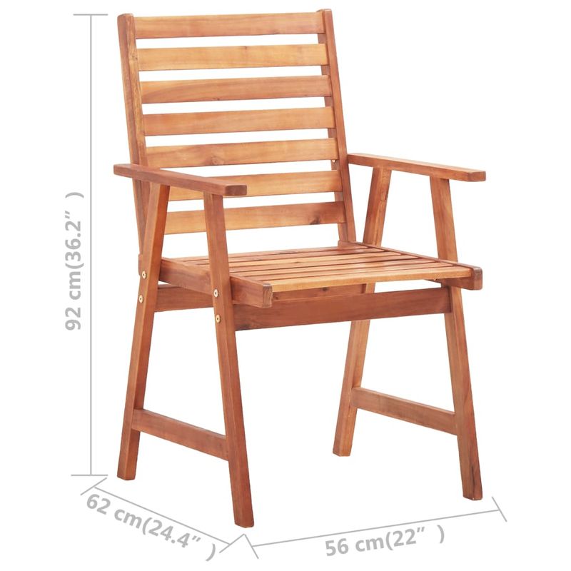 Casa si Gradina - Gradina si terasa - Mobilier exterior - Scaune si sezlonguri gradina - Scaune de masa exterior, cu perne, 2 buc., lemn masiv acacia - Infinity.ro