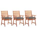 Casa si Gradina - Gradina si terasa - Mobilier exterior - Scaune si sezlonguri gradina - Scaune de masa exterior, cu perne, 3 buc., lemn masiv acacia - Infinity.ro
