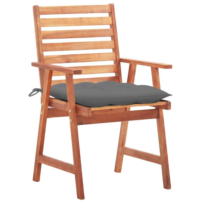 Casa si Gradina - Gradina si terasa - Mobilier exterior - Scaune si sezlonguri gradina - Scaune de masa exterior, cu perne, 3 buc., lemn masiv acacia - Infinity.ro