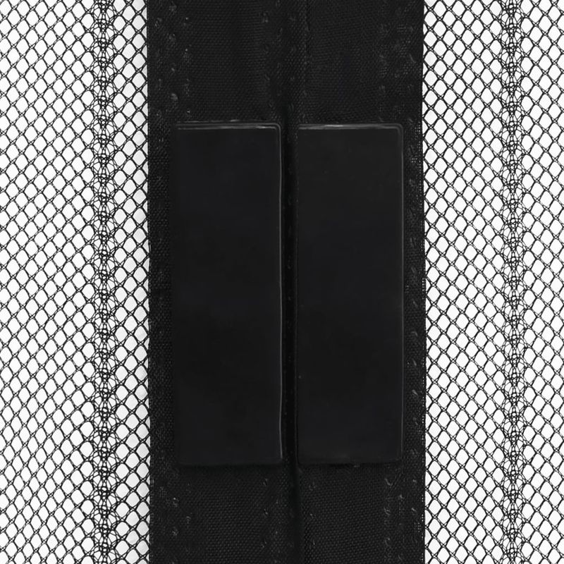 Casa si Gradina - Textile si covoare - Perdele si draperii - Perdele - Perdea anti insecte cu benzi scai, 210 x 100 cm, 2 buc, negru - Infinity.ro