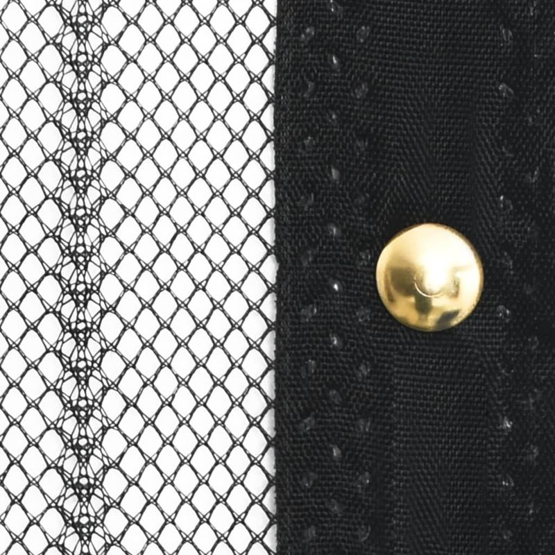Casa si Gradina - Textile si covoare - Perdele si draperii - Perdele - Perdea anti insecte cu benzi scai, 210 x 100 cm, 2 buc, negru - Infinity.ro
