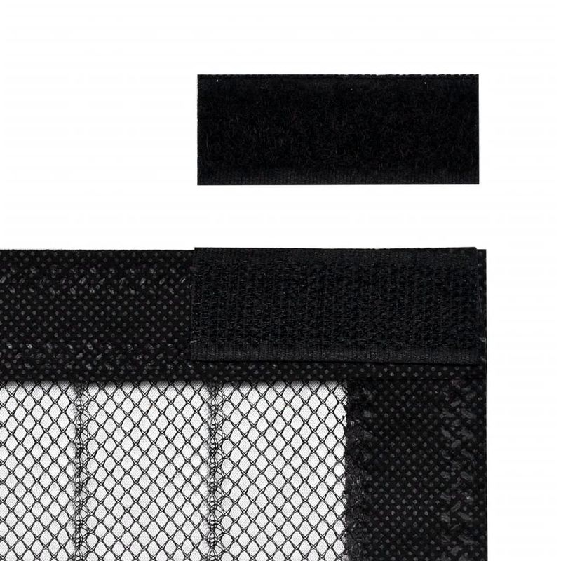 Casa si Gradina - Textile si covoare - Perdele si draperii - Perdele - Perdea anti insecte cu benzi scai, 210 x 100 cm, 2 buc, negru - Infinity.ro