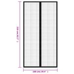 Casa si Gradina - Textile si covoare - Perdele si draperii - Perdele - Perdea anti insecte cu benzi scai, 210 x 100 cm, 2 buc, negru - Infinity.ro