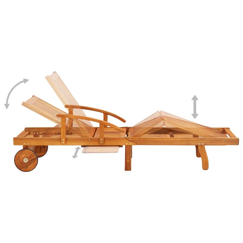 Casa si Gradina - Gradina si terasa - Mobilier exterior - Scaune si sezlonguri gradina - Sezlong de gradina cu perna, lemn masiv de acacia - Infinity.ro