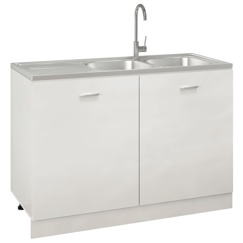 Casa si Gradina - Sanitare - Chiuveta bucatarie si accesorii - Chiuvete bucatarie - Chiuveta bucatarie cu 2 cuve, argintiu, 1200x500x155 mm, otel - Infinity.ro