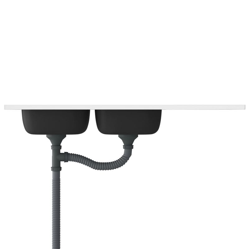 Casa si Gradina - Sanitare - Chiuveta bucatarie si accesorii - Chiuvete bucatarie - Chiuveta bucatarie cu 2 cuve, argintiu, 1200x500x155 mm, otel - Infinity.ro