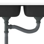 Casa si Gradina - Sanitare - Chiuveta bucatarie si accesorii - Chiuvete bucatarie - Chiuveta bucatarie cu 2 cuve, argintiu, 1200x500x155 mm, otel - Infinity.ro