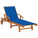 Casa si Gradina - Gradina si terasa - Mobilier exterior - Scaune si sezlonguri gradina - Sezlong de gradina cu perna, lemn masiv de acacia - Infinity.ro