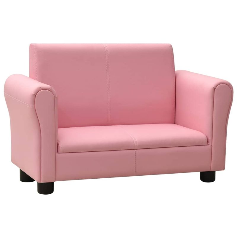 Casa si Gradina - Mobilier - Canapele si coltare - Canapele - Canapea pentru copii cu taburet, roz, piele ecologica - Infinity.ro