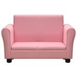 Casa si Gradina - Mobilier - Canapele si coltare - Canapele - Canapea pentru copii cu taburet, roz, piele ecologica - Infinity.ro