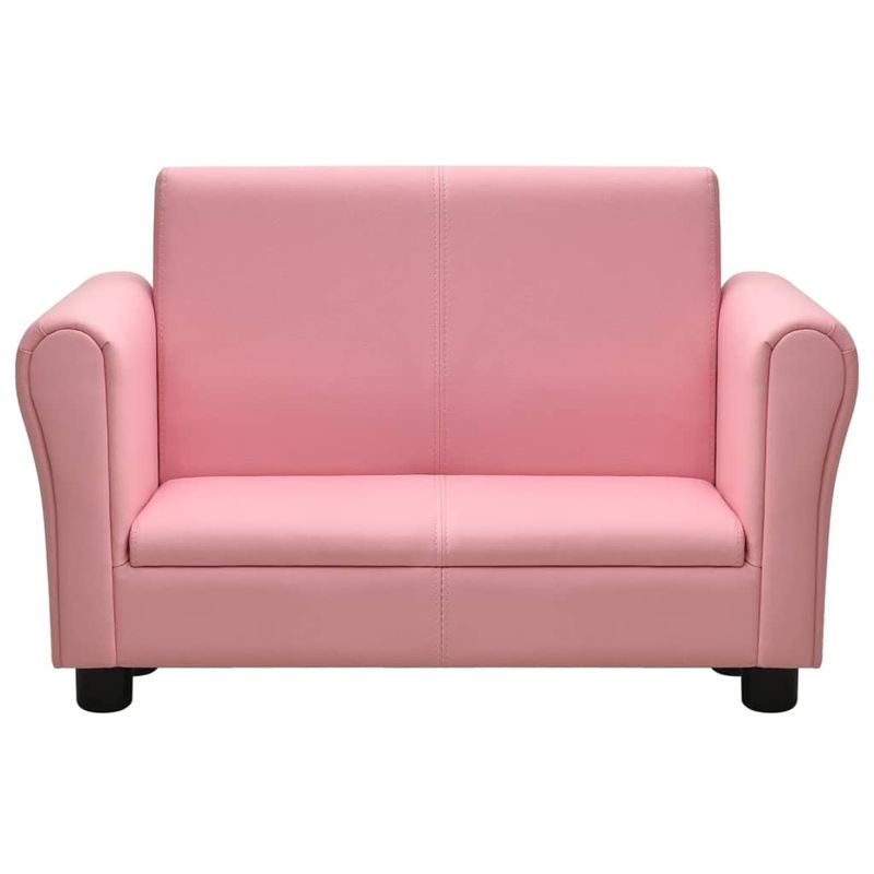 Casa si Gradina - Mobilier - Canapele si coltare - Canapele - Canapea pentru copii cu taburet, roz, piele ecologica - Infinity.ro