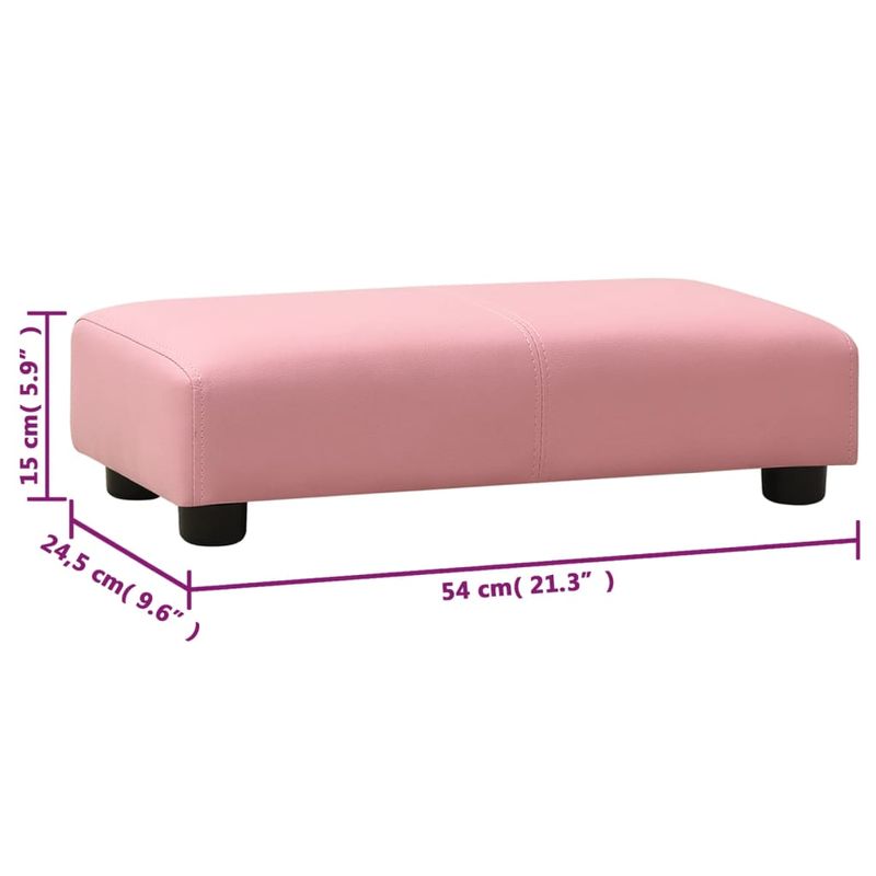 Casa si Gradina - Mobilier - Canapele si coltare - Canapele - Canapea pentru copii cu taburet, roz, piele ecologica - Infinity.ro